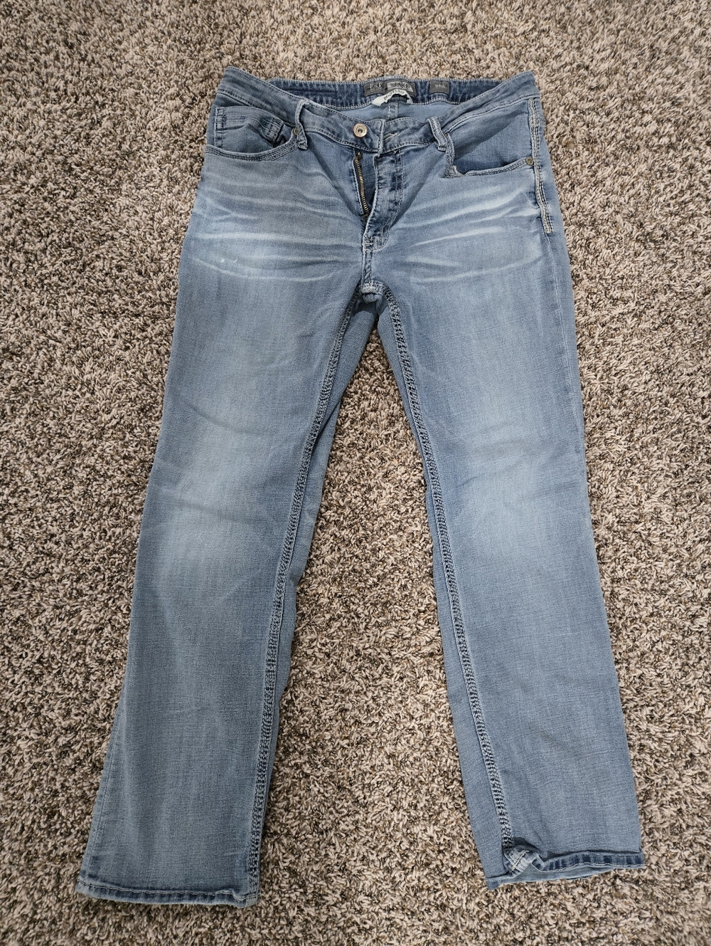 BKE Men's Size 38R Light Blue Straight-Leg Jeans